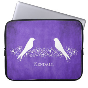 Capa Para Notebook Bolsa de laptop Floral de Vinha Púrpura