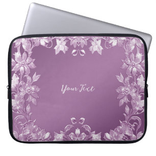 Capa Para Notebook Bolsa de laptop Floral Moderna Lilac