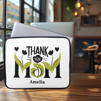 Capa Para Notebook Bolsa de Laptop Floral Obrigada Mamãe