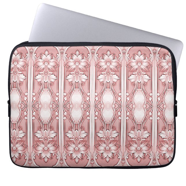 Capa Para Notebook Bolsa de laptop Floral Rosa (Frente)