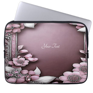 Capa Para Notebook Bolsa de laptop Floral Rosa
