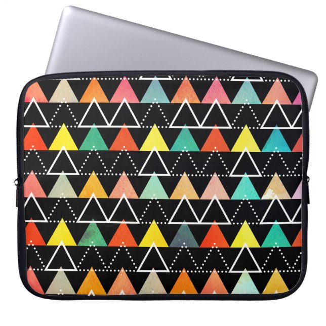 Capa Para Notebook Bolsa de laptop geométrica colorida (Frente)