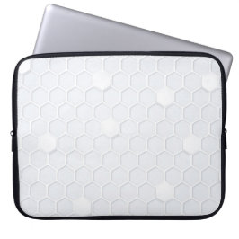 Capa Para Notebook Bolsa de laptop Hexagonal de Cinzas Brancas Modern