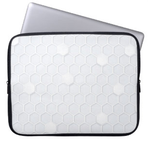 Capa Para Notebook Bolsa de laptop Hexagonal de Cinzas Brancas Modern