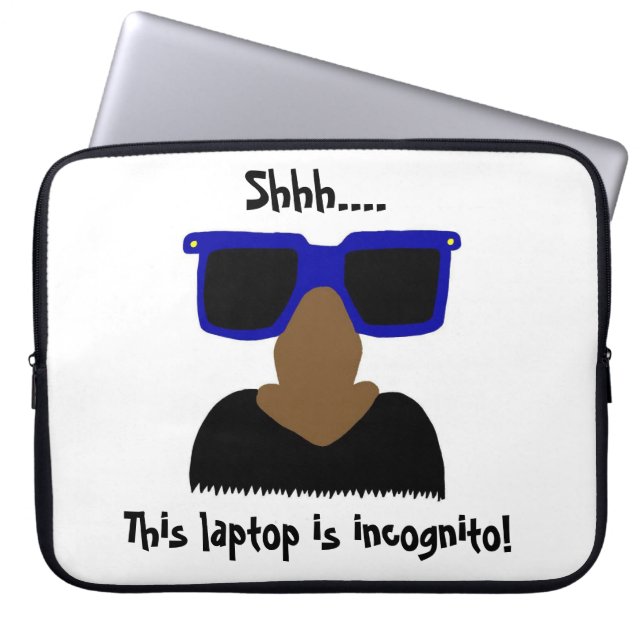 Capa Para Notebook Bolsa de laptop Incognito de bigode e óculos (Frente)