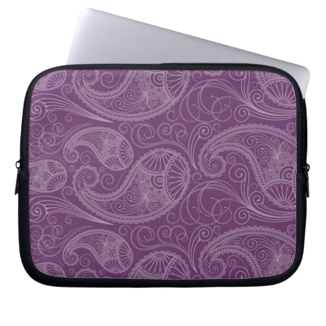 Capa Para Notebook Bolsa de laptop índia roxa de Henna (Frente)
