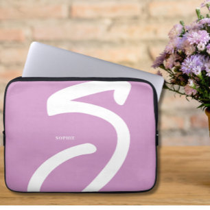 Capa Para Notebook Bolsa de laptop Lilac Monograma Elegante
