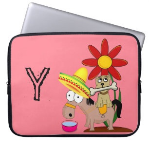Capa Para Notebook Bolsa de laptop Mexicana Donkey Floral Sombrero