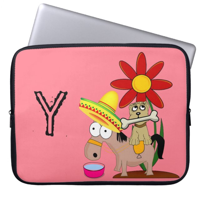 Capa Para Notebook Bolsa de laptop Mexicana Donkey Floral Sombrero (Frente)