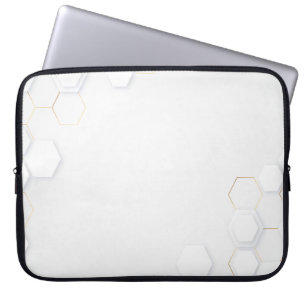 Capa Para Notebook Bolsa de laptop moderna de padrão hexagonal Dourad