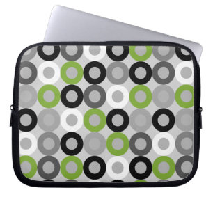 Capa Para Notebook Bolsa de laptop moderna de pontos verdes, pretos e