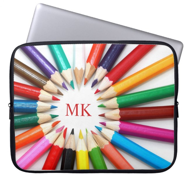 Capa Para Notebook Bolsa de laptop Monograma De Lápis Bons (Frente)