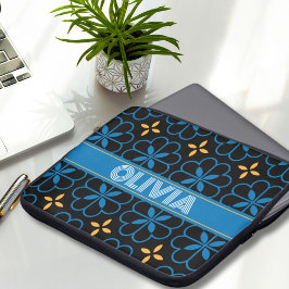 Capa Para Notebook Bolsa de laptop Monograma Mediterrânica de Nome Pe
