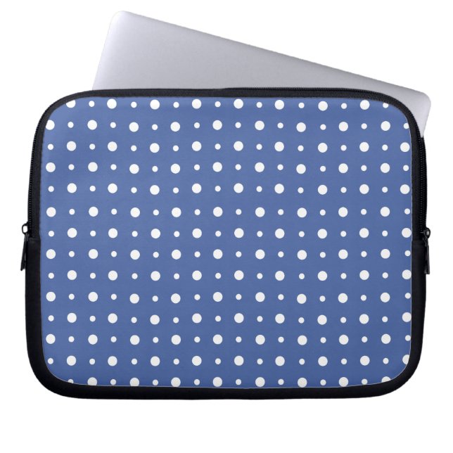 Capa Para Notebook Bolsa de laptop na moda, Bolinhas azuis escuras (Frente)