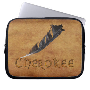 Capa Para Notebook BOLSA DE LAPTOP Nativa Americana de Penas CHEROKEE