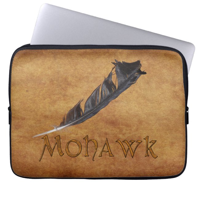 Capa Para Notebook BOLSA DE LAPTOP Nativa Americana de Penas MOHAWK (Frente)