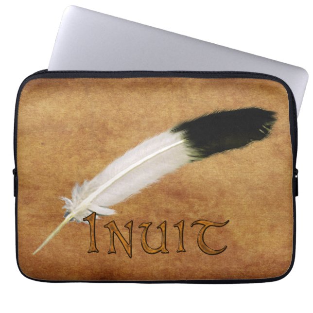 Capa Para Notebook BOLSA DE LAPTOP Nativa de Penas Americanas INUIT (Frente)