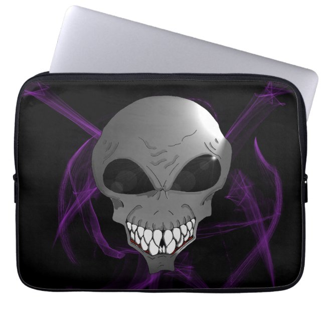 Capa Para Notebook Bolsa de laptop Neoprene alienígena cinza (Frente)