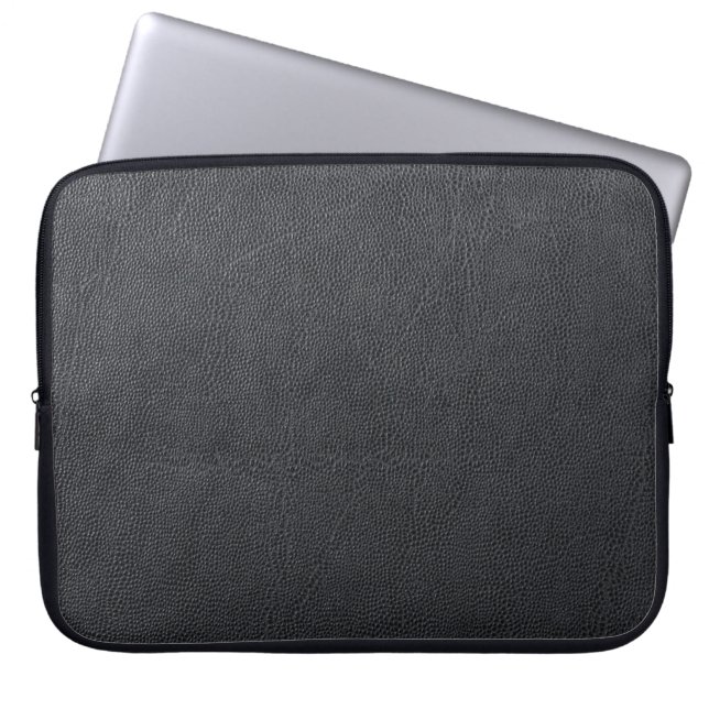 Capa Para Notebook Bolsa de laptop Neoprene de couro preto de 15 pole (Frente)