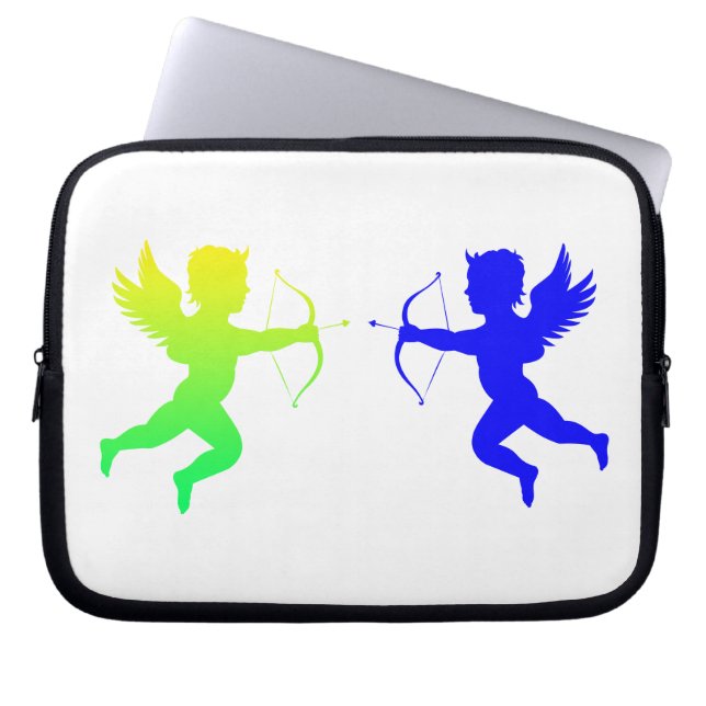 Capa Para Notebook Bolsa de laptop Neoprene dos ângulos verdes azuis (Frente)