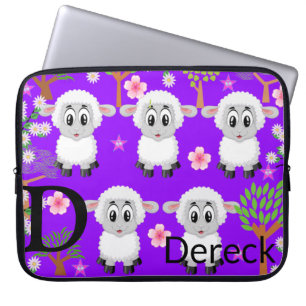 Capa Para Notebook Bolsa de laptop Ovelhas Roxo Floral