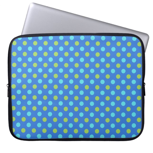 Capa Para Notebook Bolsa de laptop: Padrão Bolinhas das luas azuis (Frente)