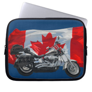 Capa Para Notebook Bolsa de laptop Patriótica de Motocicleta e Canadá
