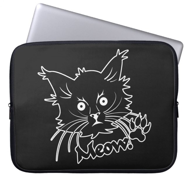 Capa Para Notebook Bolsa de laptop personalizada Black Cat (Frente)
