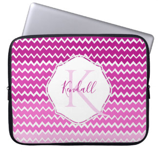 Capa Para Notebook Bolsa de laptop Personalizada Chevron de Mão Rosa