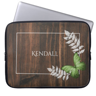 Capa Para Notebook Bolsa de laptop Personalizada da Borboleta Verde R