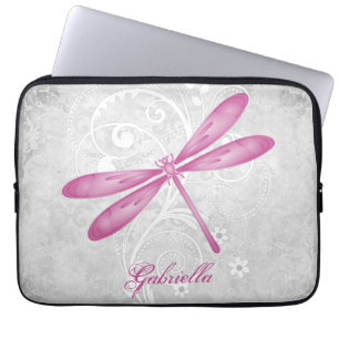 Capa Para Notebook Bolsa de laptop Personalizada da Dragonfly Magenta