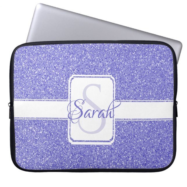 Capa Para Notebook Bolsa de laptop Personalizada da Glitter Roxa (Frente)