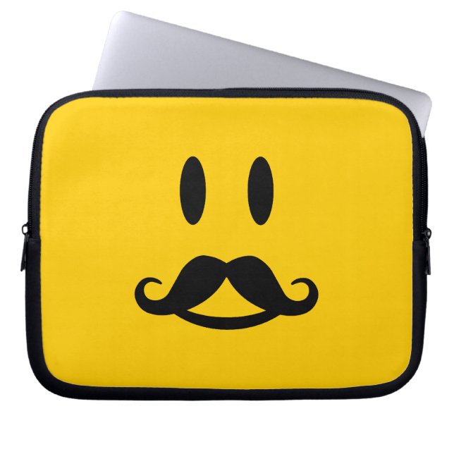 Capa Para Notebook Bolsa de laptop personalizada de bigode feliz (Frente)