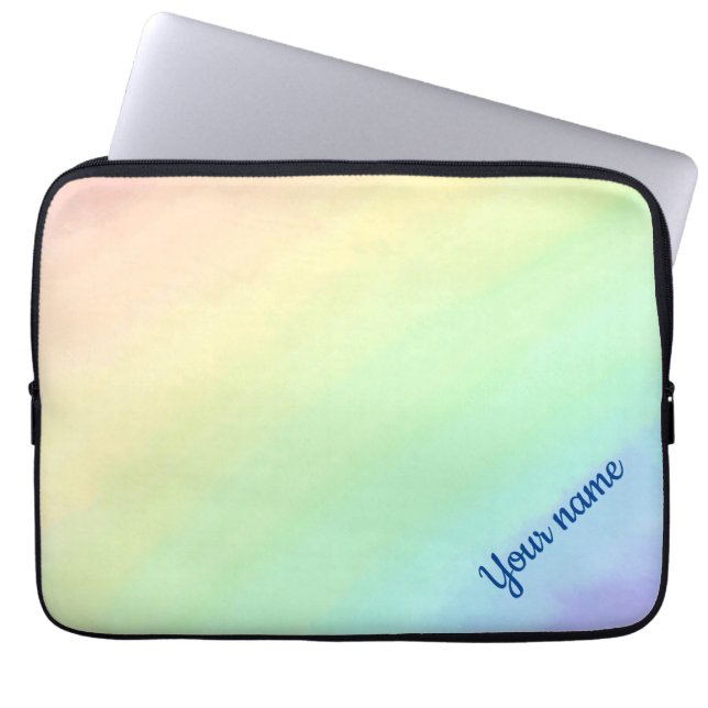 Capa Para Notebook Bolsa de laptop personalizada do arco-íris pastel (Frente)