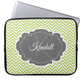 Capa Para Notebook Bolsa de laptop Personalizada do Green Chevron