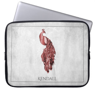 Capa Para Notebook Bolsa de laptop Personalizada Pavão Elegante Verme