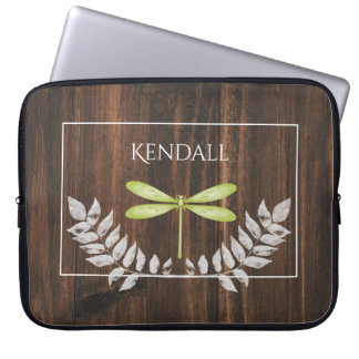 Capa Para Notebook Bolsa de laptop Personalizada Rustic Green Dragonf
