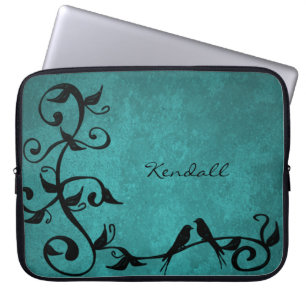 Capa Para Notebook Bolsa de laptop Personalizada Teal Lovebird