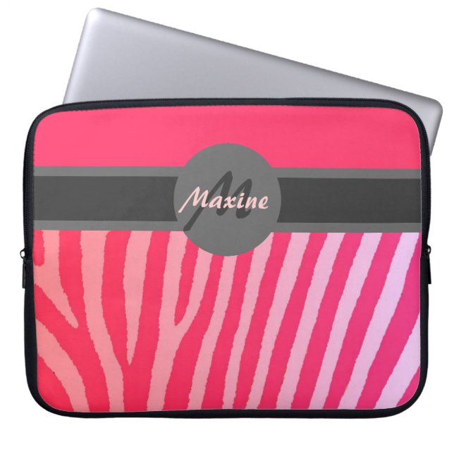Capa Para Notebook Bolsa de laptop personalizável de faixas de zebra  (Frente)