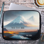 Capa Para Notebook Bolsa de laptop Pintada De Montanha Com Capas De N<br><div class="desc">Bolsa de laptop com pintura de uma montanha com capas de neve. Os textos são facultativos.</div>