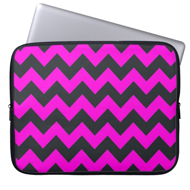 Capa Para Notebook Bolsa de laptop preta do padrão-quavão rosa (Frente)