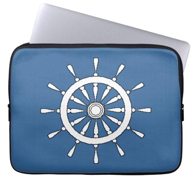 Capa Para Notebook Bolsa de laptop - Roda do navio com nome (Frente)