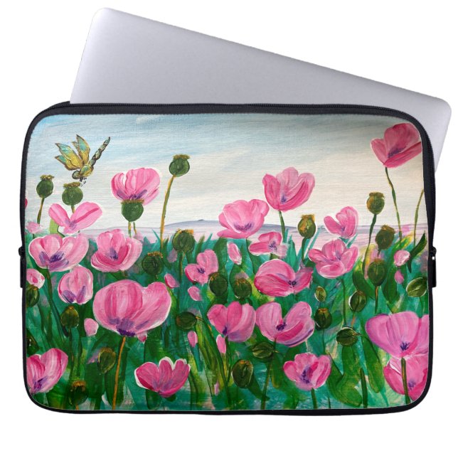Capa Para Notebook Bolsa de laptop Rosa de Flores Selvagens (Frente)