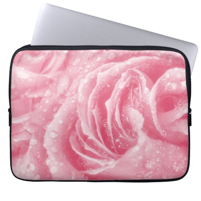 Capa Para Notebook Bolsa de laptop Rosa Rosa Rosa Cintilante (Frente)