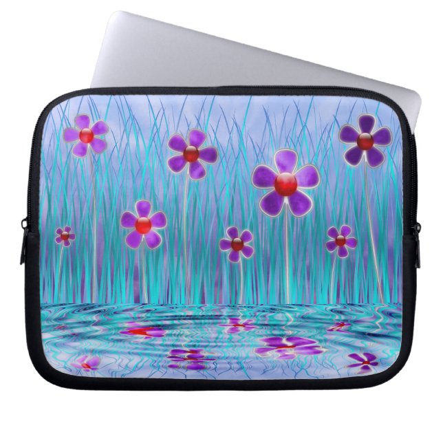 Capa Para Notebook Bolsa de laptop Shy Daisies (Frente)