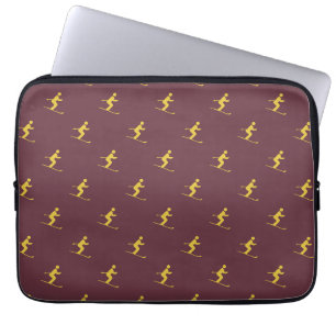 Capa Para Notebook Bolsa de laptop Skier da Borgonha