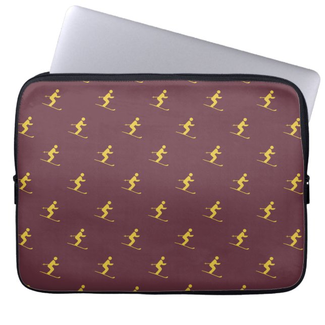 Capa Para Notebook Bolsa de laptop Skier da Borgonha (Frente)