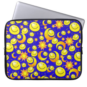 Capa Para Notebook Bolsa de laptop Sol Lua Laranja Amarelo Estrelas A