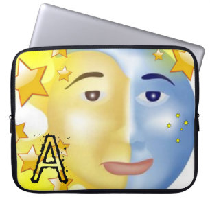 Capa Para Notebook Bolsa de laptop Sun Moon - estrelas amarelas
