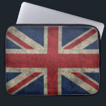 Capa Para Notebook Bolsa de laptop Union Jack<br><div class="desc">A bandeira do Reino Unido,  a bandeira da União Jack,  está representada aqui com um olhar vintage grunge. Estilado em vermelho,  branco e azul britânico,  tem uma aparência rústica e vestida.</div>